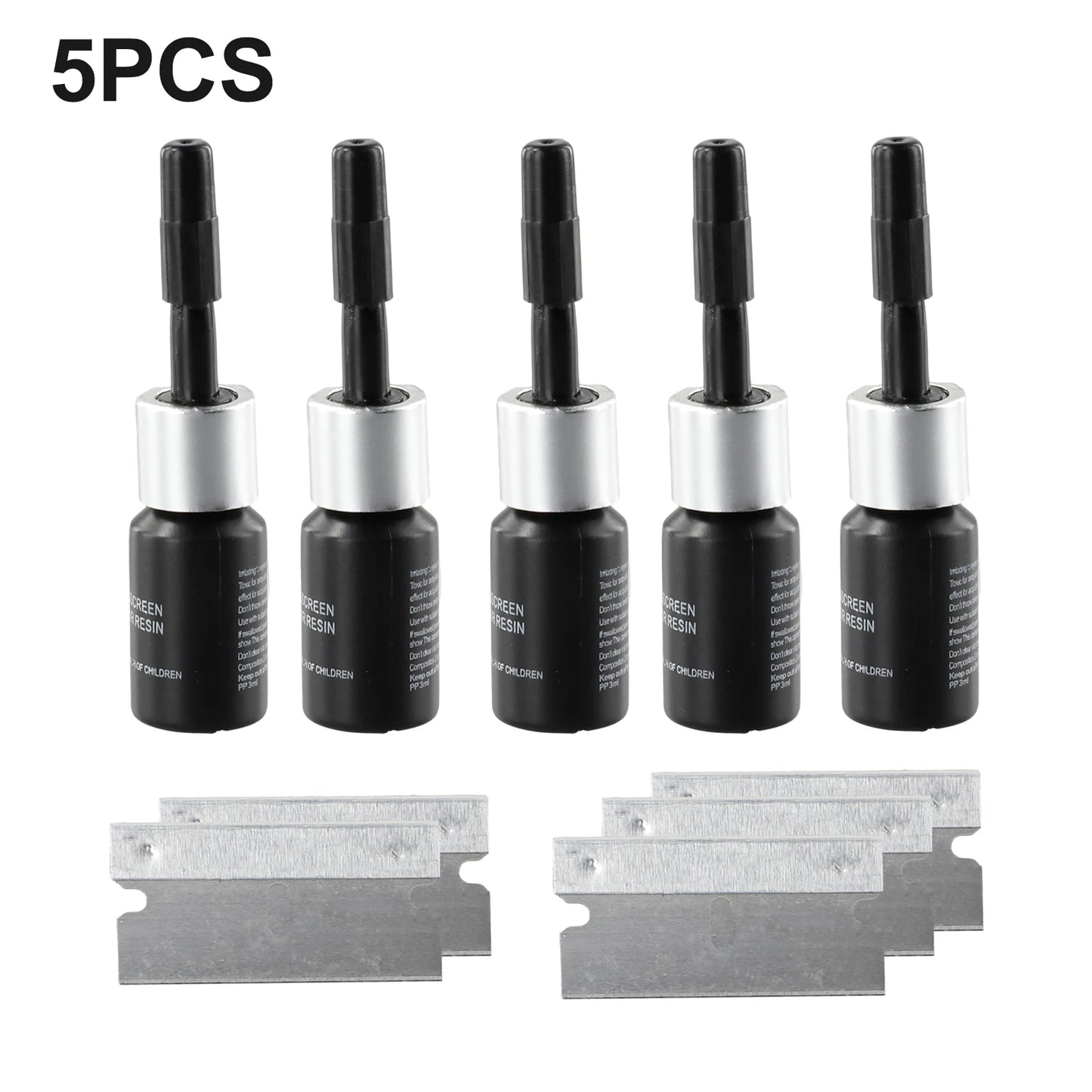 5PCS Universal Automotive Glass Nano Repair Fluid Kit - Restore Your Car Windshield Like New!