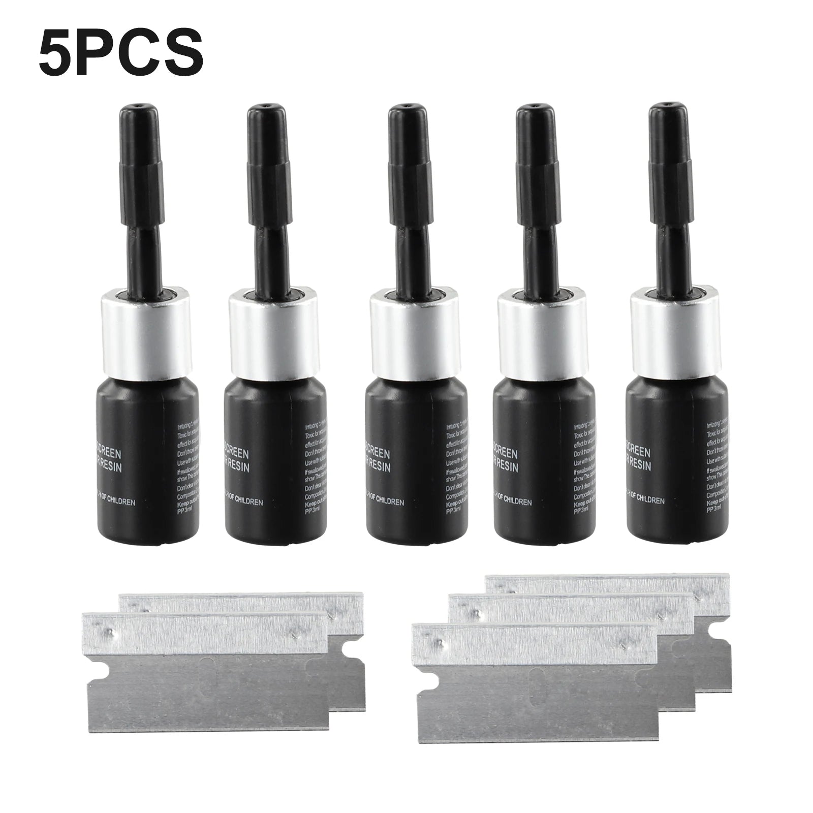 5PCS Universal Automotive Glass Nano Repair Fluid Kit - Restore Your Car Windshield Like New!