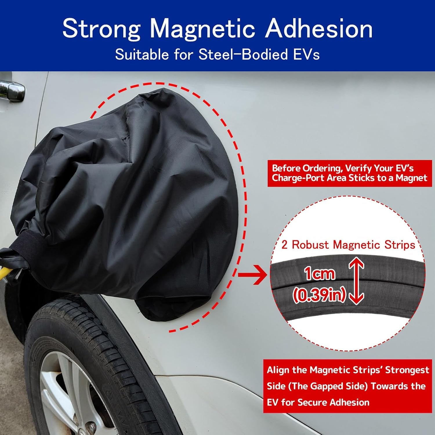 Ultimate EV Charger Port Cover: All-Weather Protection for Your Electric Vehicle - Waterproof, Magnetic Fit for Steel-Bodied Cars