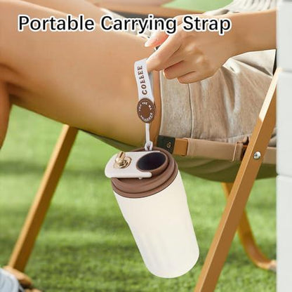 Stainless Steel Coffee Mug Vacuum Insulated Tumbler with Temperature Display Smart Coffee Thermos Outdoor Camping Mug Leak-Proof Lid Portable Cups for Hot Ice Everyday Essential Drinkware Gifts