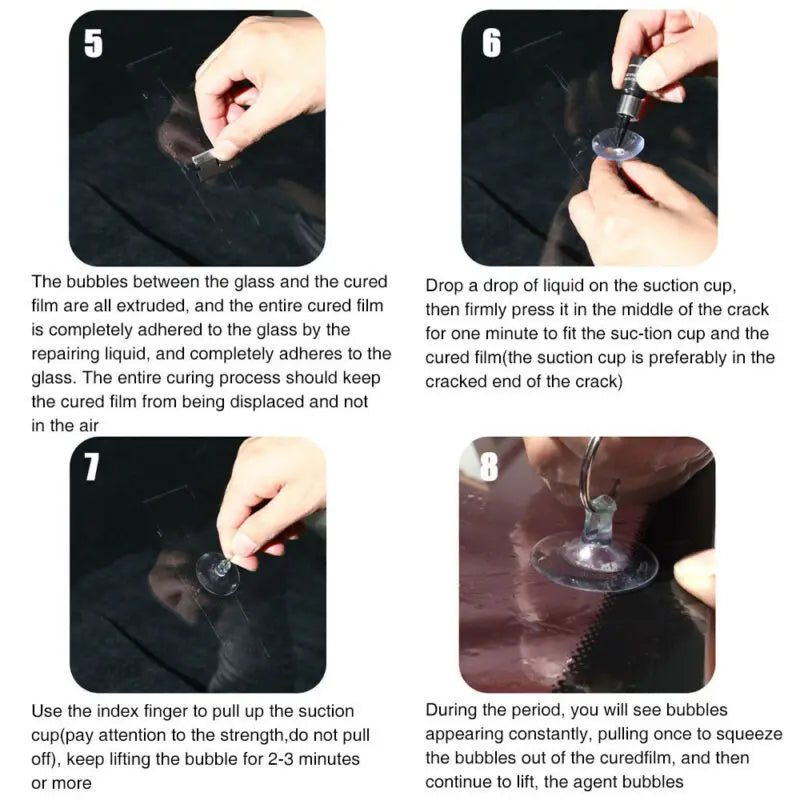 5PCS Universal Automotive Glass Nano Repair Fluid Kit - Restore Your Car Windshield Like New!